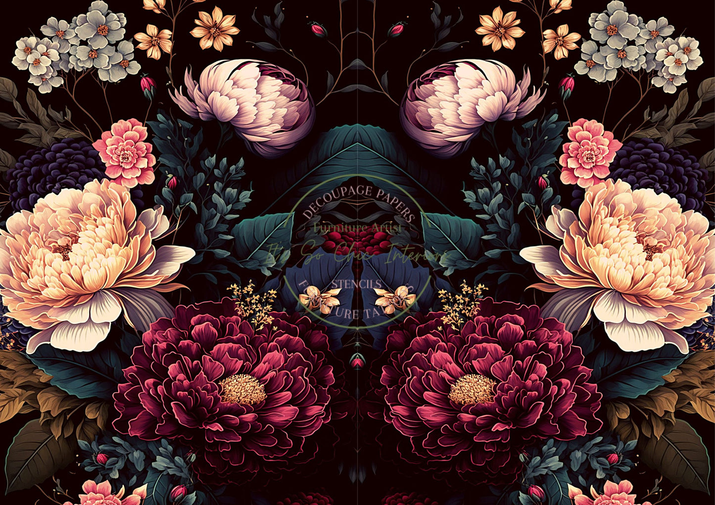 A1 Moody Floral 2 x A2 Original Image and Reverse