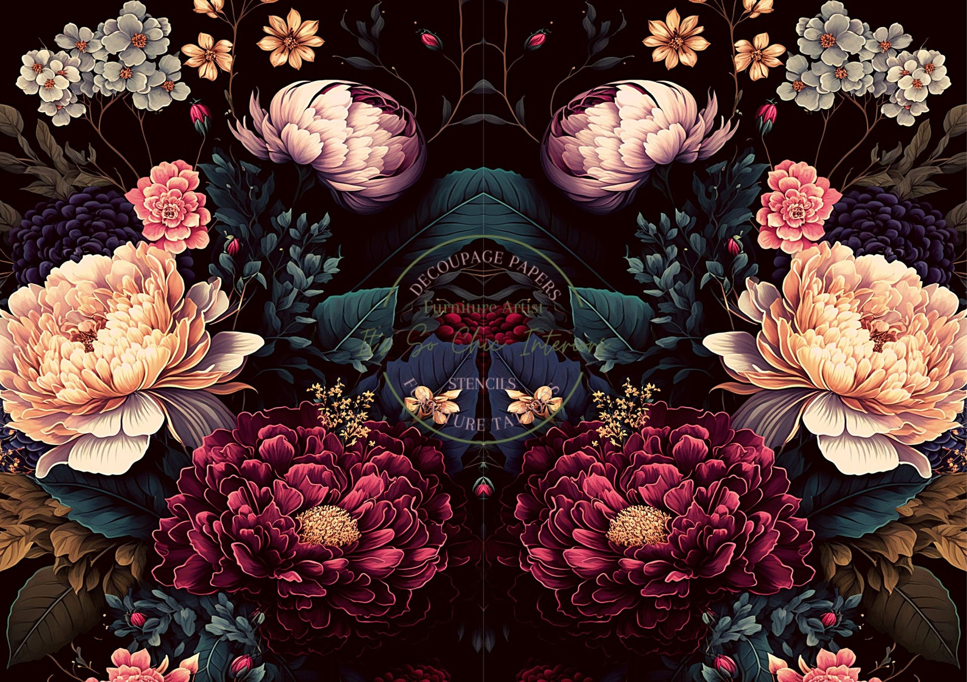 A1 Moody Floral 2 x A2 Original Image and Reverse