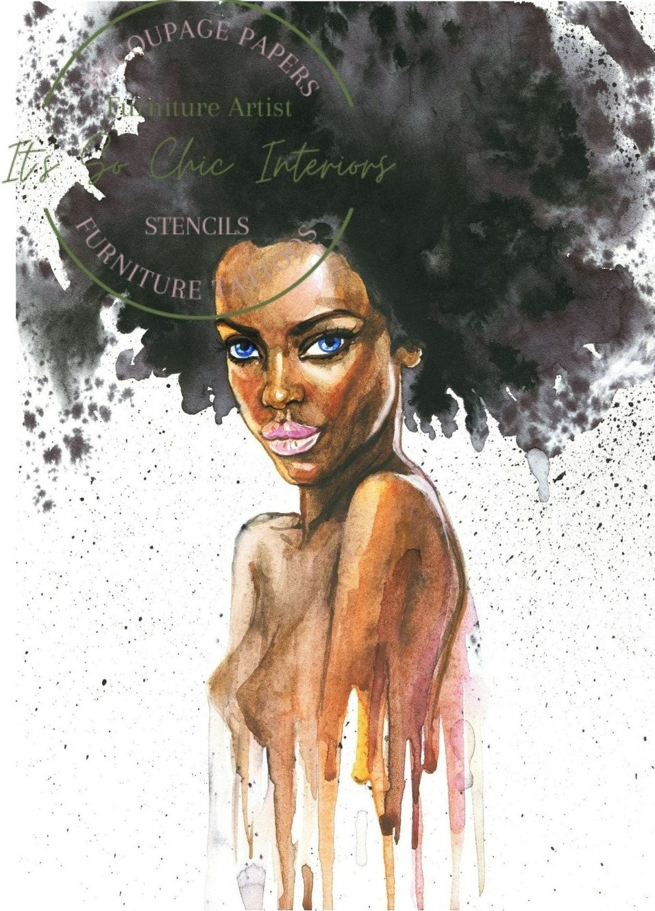 A1 Watercolour African Lady