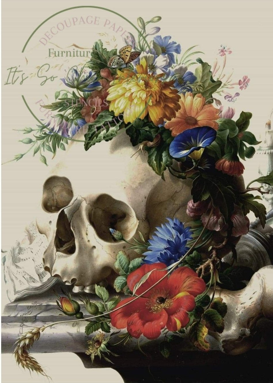 A2 Skull & Flowers