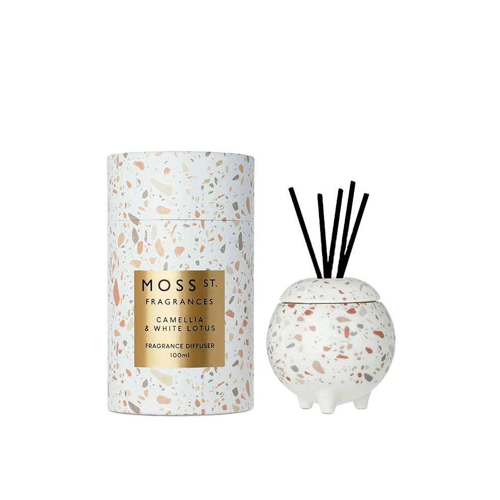 Camellia and White Lotus Ceramic Diffuser