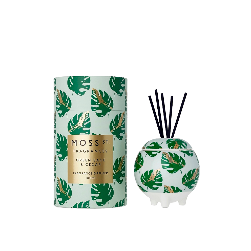 Green Sage & Cedar Ceramic Diffuser