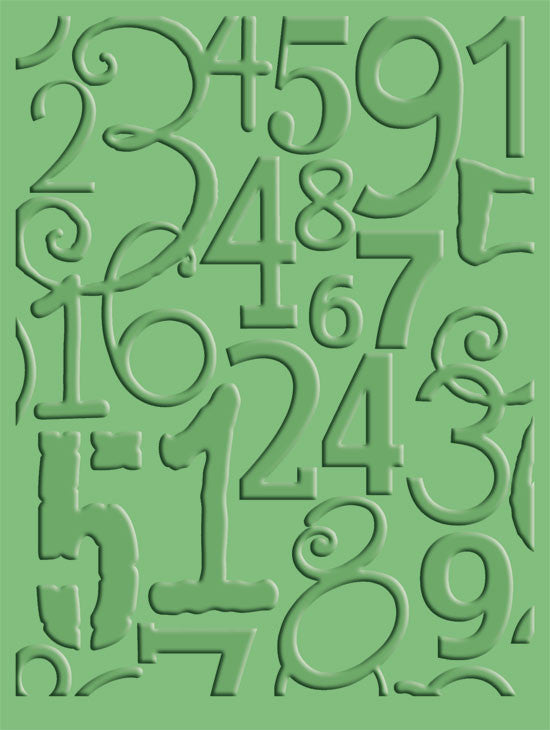 Embossing Folder | Number Collage