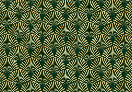 A1 Dark Green Art Deco Proud as a Peacock