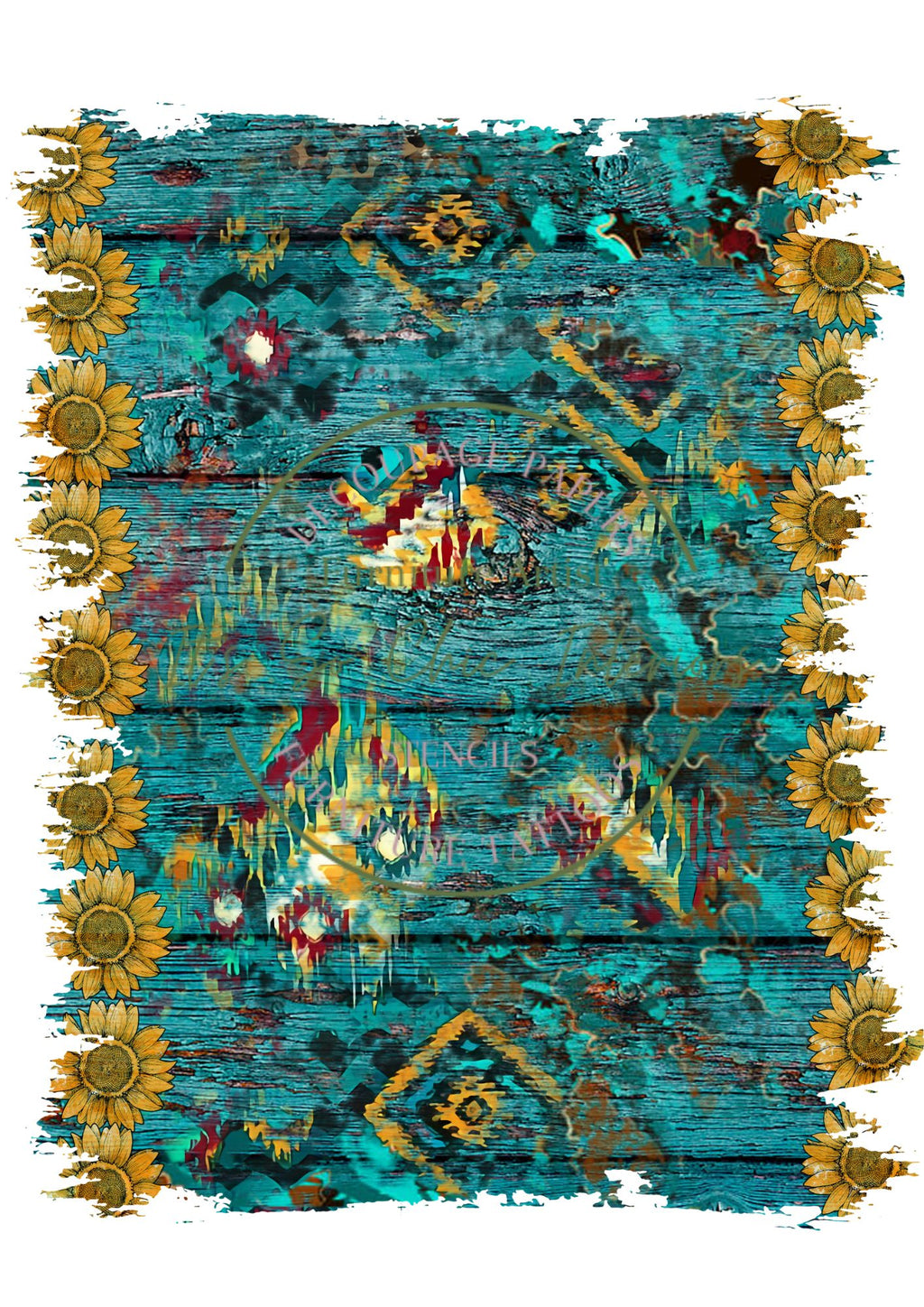 A4 Western Sunflowers Mulberry Decoupage Paper (3 different designs in the pack)