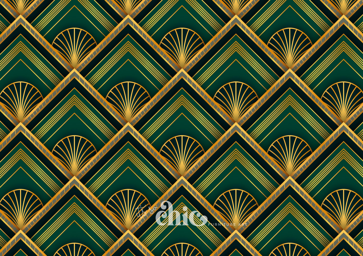 Art Deco Green & Gold
