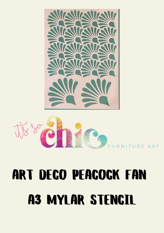 Art Deco Peacock Fan A3 Stencil