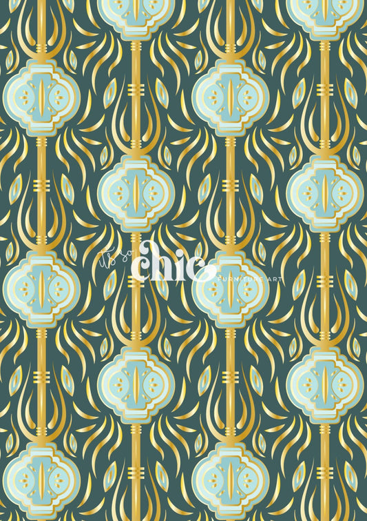 Art Nouveau Golden Leaf