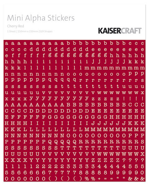 KAISERcraft | Mini Alpha Stickers | Cherry Red