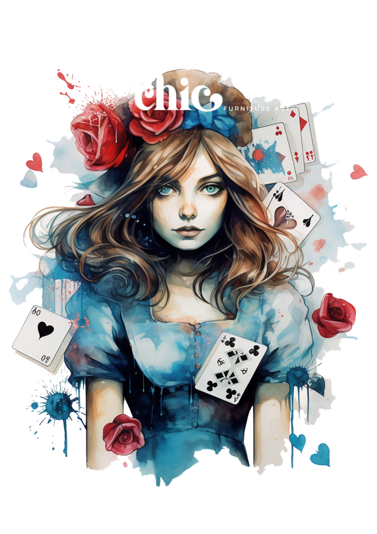 Watercolour Alice in Wonderland House Cards 2