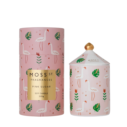 Pink Sugar Ceramic Candle