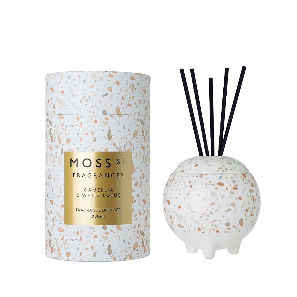 Camellia and White Lotus Ceramic Diffuser